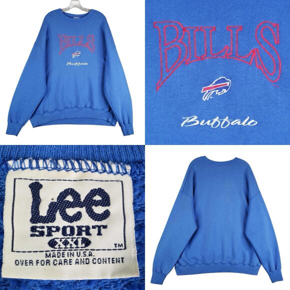 Vintage Buffalo Bills Sweatshirt Mens XXL Blue NFL Football Lee Crewneck 90s - Picture 1 of 9